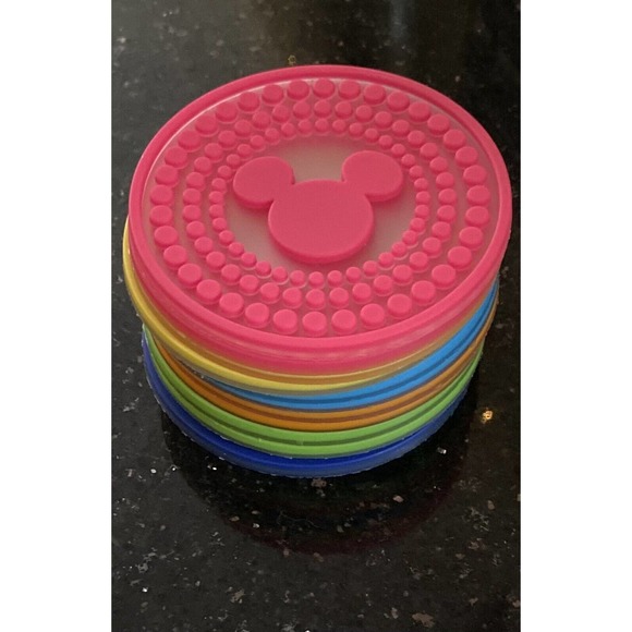Vintage Disney Flexible Silicone Drink Coasters Mickey Mouse 12 Pieces - Picture 1 of 4